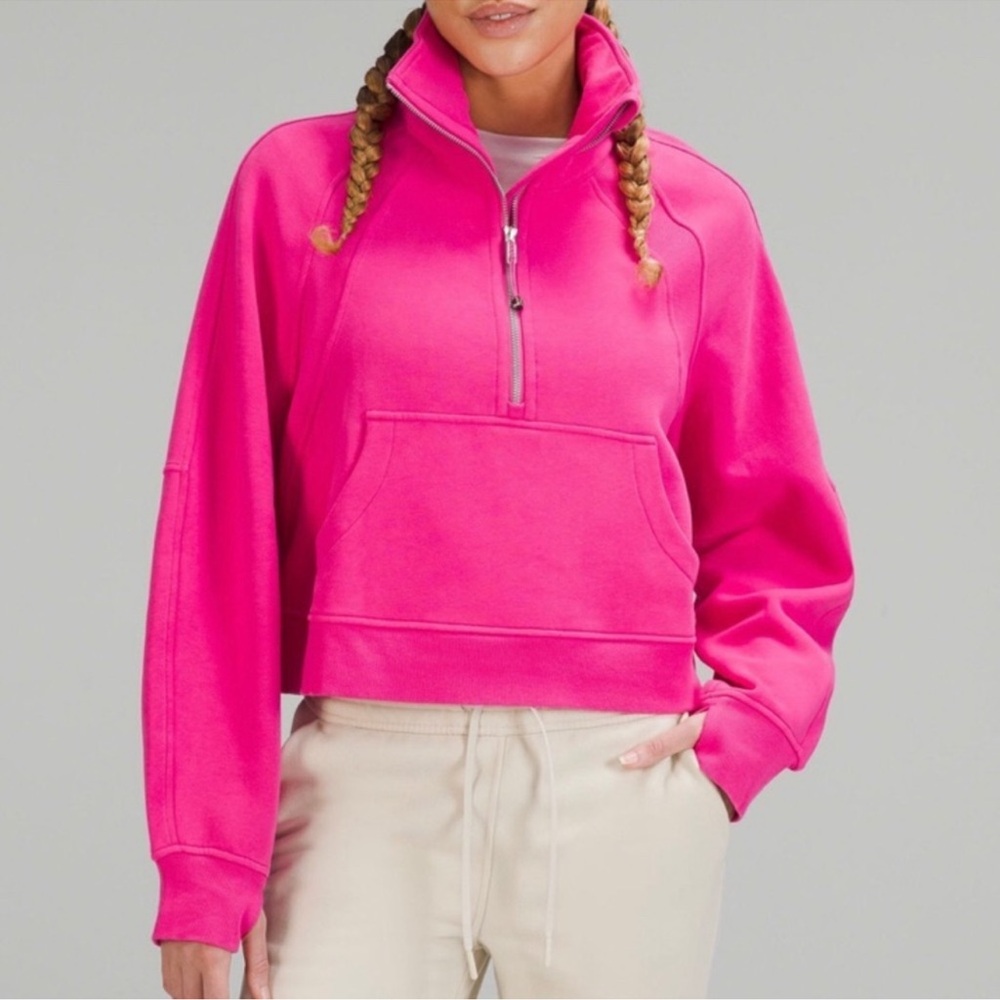 Lululemon Scuba Oversized Funnel Neck Half Zip Sonic Pink M/L